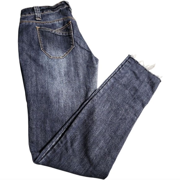 Blue Asphalt Straight Leg - Sz 7 Juniors – Low Rise Dark Wash Streetwear School - Picture 7 of 7